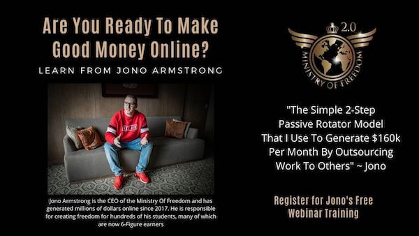 Free Webinar Training by Jono Armstrong - Ministry of Freedom CEO